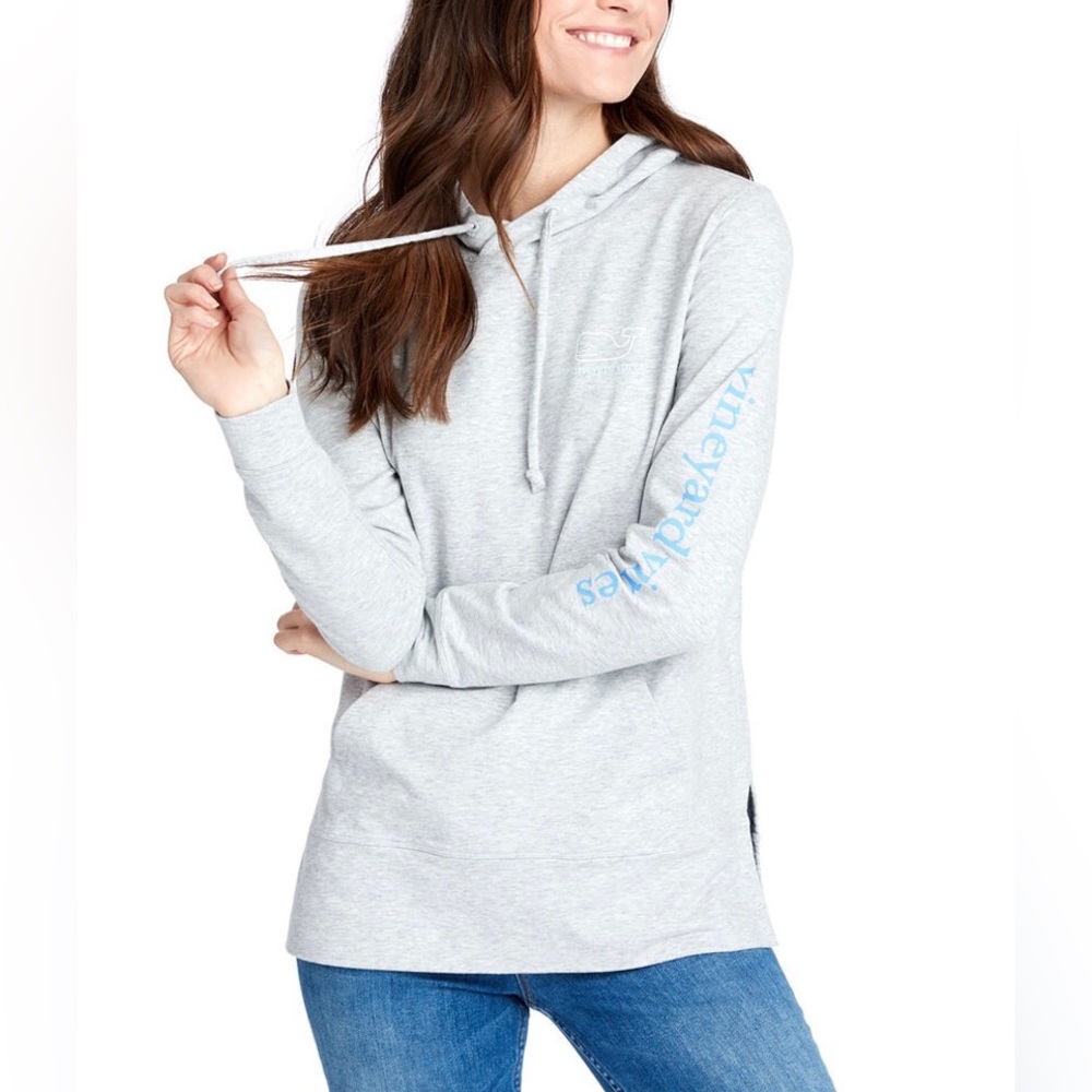 Vineyard Vines Tri Color Vintage Whale French Terry Hoodie Sweatshirt Si…